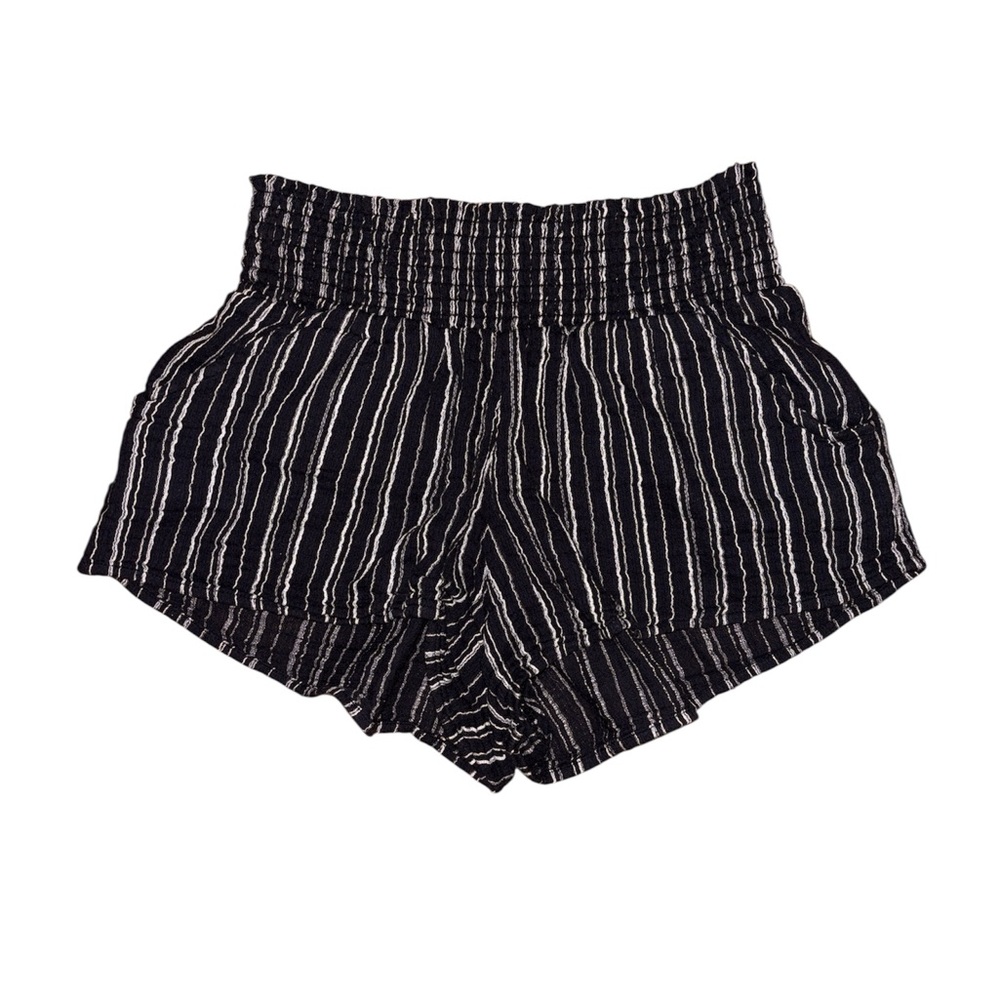 Billabong Road Trippin Women's Navy and White Striped Linen Shorts Sz Small - Picture 2 of 6